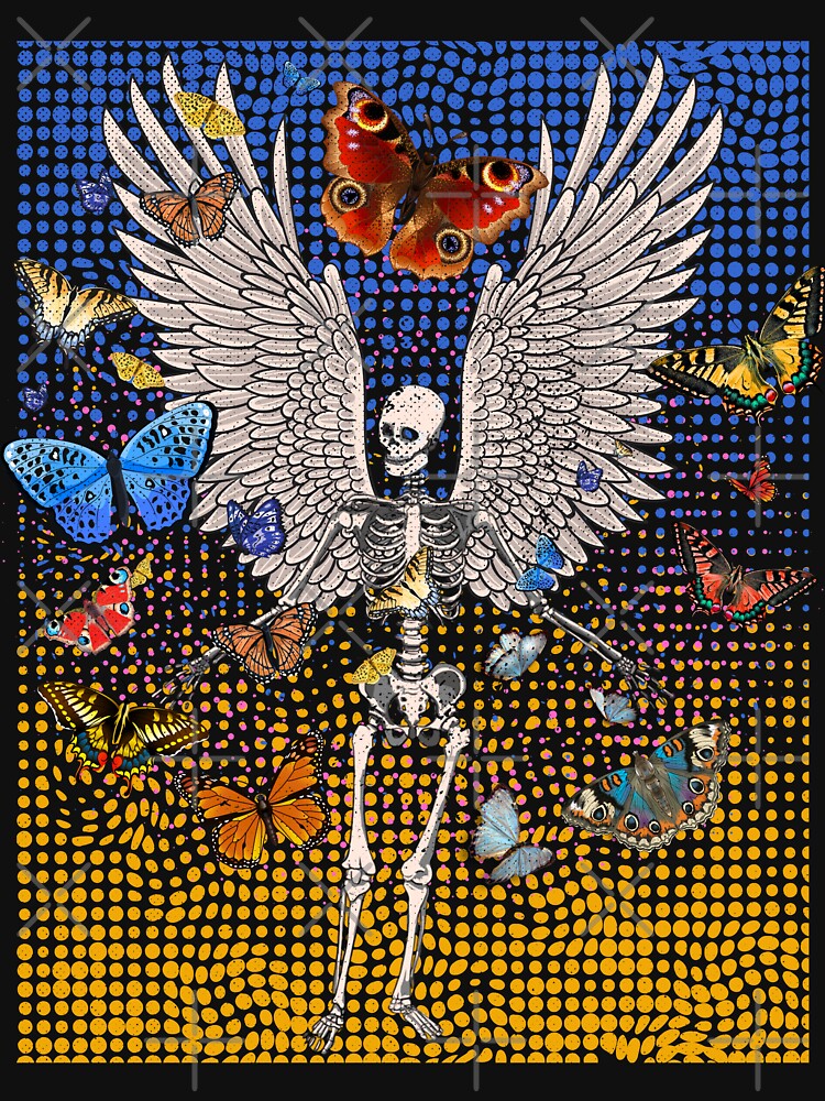 Goth Gothic Skeleton Butterfly Wings Fairy Grunge Fairycore Y2K Distressed Aesthetic Art by Cymphonyskar... (Image 2)