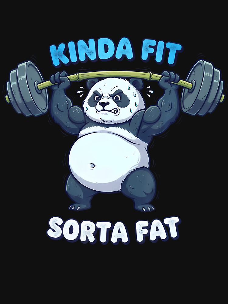 Kinda Fit Sorta Fat Funny Gym Panda Fitness Workout Lover by DonnieJennie T-Shirts, Hoodie, Sweatshirt (Image 3)