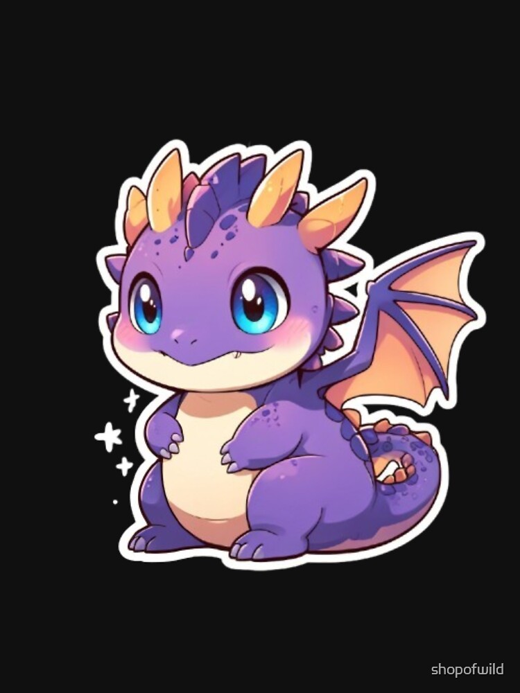 Cute Kawaii Dragon Sticker by Wildtastic T-Shirts, Hoodie, Sweatshirt | BlankRebels.com (Image 3)