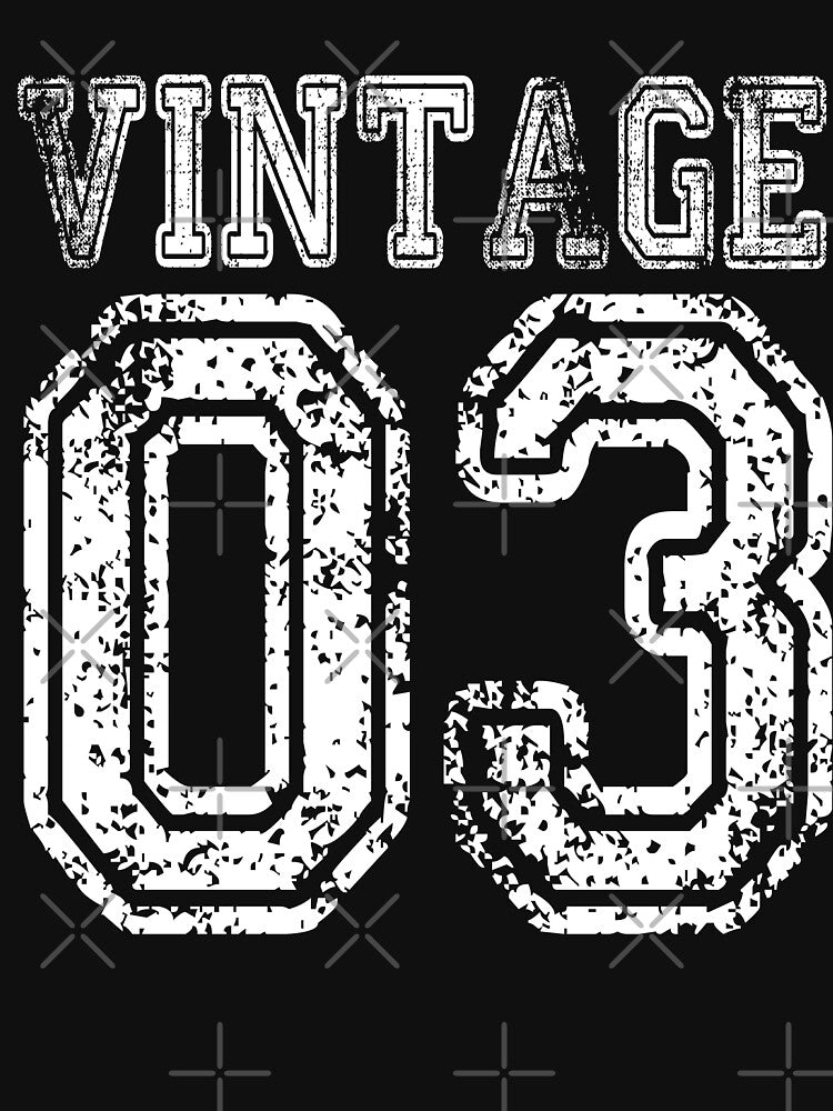 Vintage 03 2003 T-shirt Birthday Gift Age Year Old Boy Girl Cute Funny Man Woman Jersey Style by arcadetoystore... (Image 3)