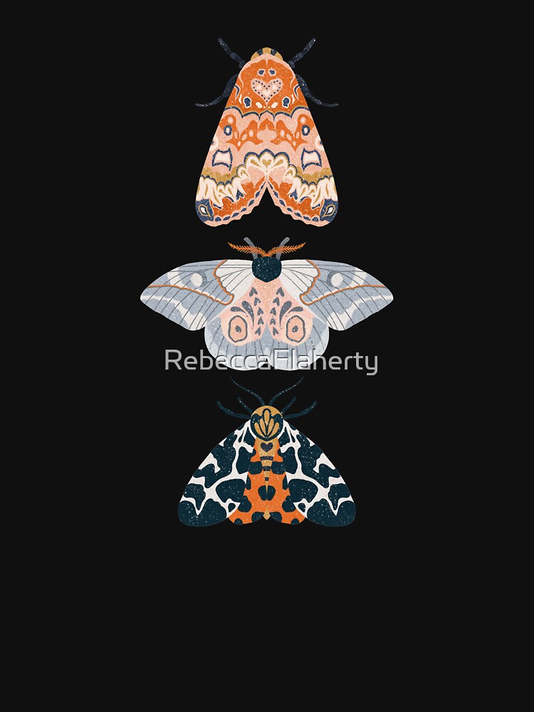 Floral Moths | Black by RebeccaFlaherty T-Shirts, Hoodie, Sweatshirt | BlankRebels.com (Image 3)
