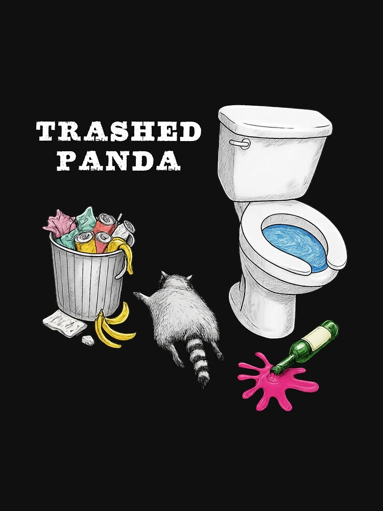 Trashed Panda Funny Drunk Raccoon T-Shirt, Trash Panda Humor Vintage by Evelynzurick Hoodie, Sweatshirt (Image 3)