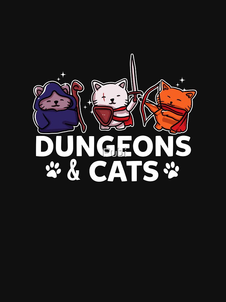 Dungeons & Cats Gamer Gaming Roleplay RPG Gift by Pubi T-Shirts, Hoodie, Sweatshirt | BlankRebels.com (Image 3)