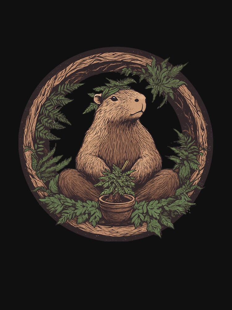 The Zen Capybara Garden – Nature Meditation Logo by JRprojects T-Shirts, Hoodie, Sweatshirt | BlankRebels.com (Image 3)