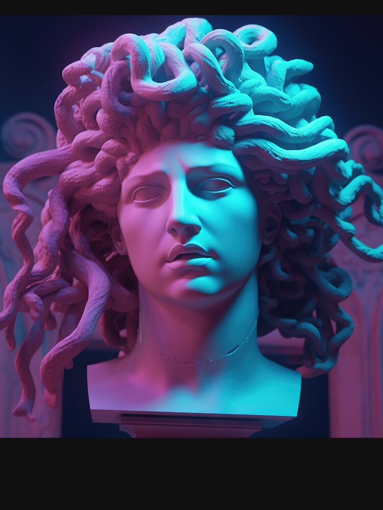 Neon Serpents: A Vaporwave Homage to Medusa by Mullet Monkey T-Shirts, Hoodie, Sweatshirt | BlankRebels.com (Image 3)