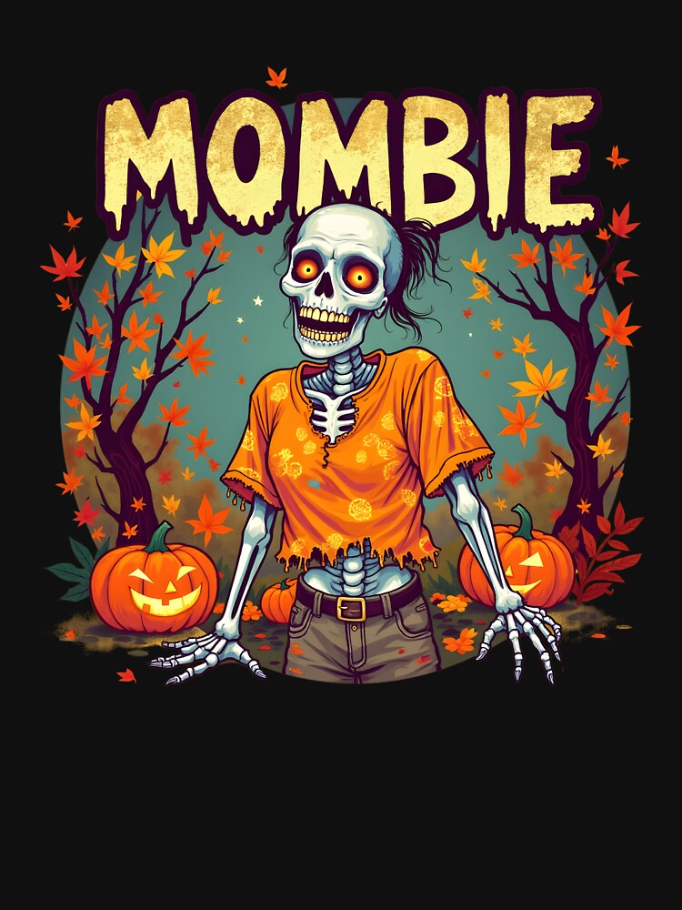 Mombie Shirt/Sweatshirt/Hoodie, Humorous Halloween T-shirt, Cute Skeleton Mombie Shirt, Halloween Graphic Tee,... (Image 3)