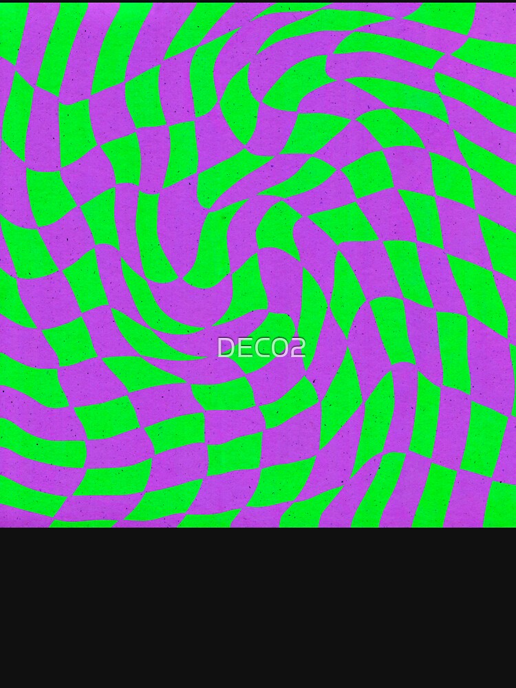 Y2k Lime And Neon Purple Wavy Checkerboard Pattern by DEC02 T-Shirts, Hoodie, Sweatshirt | BlankRebels.com (Image 3)