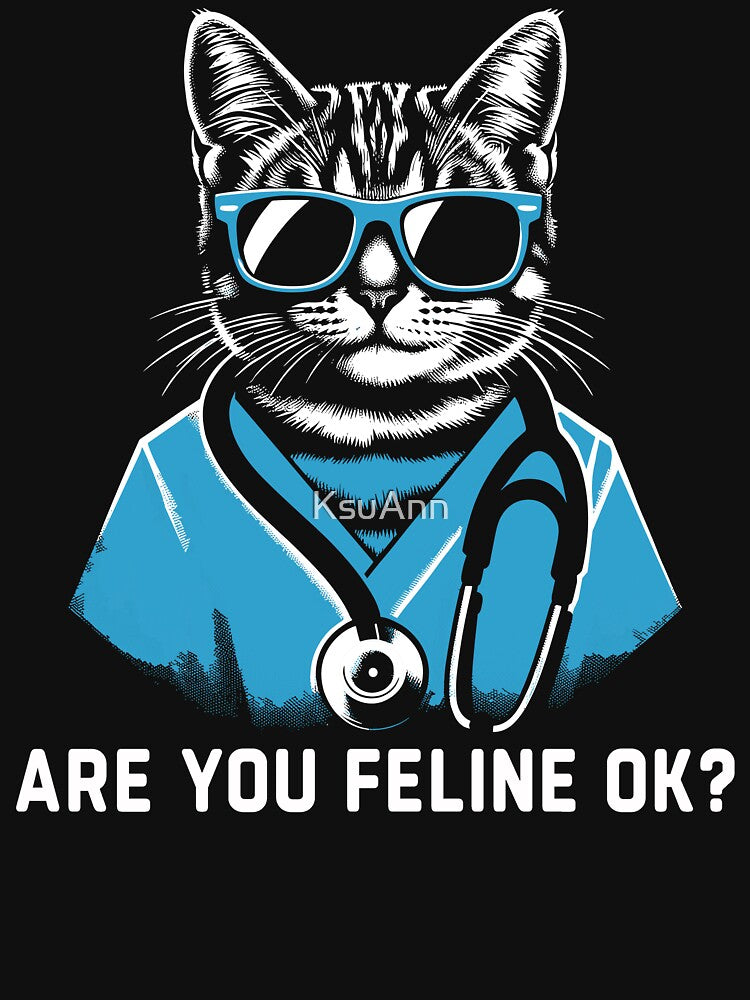 Are You Feline OK? Retro Cat Nurse Gifts Nurse Week Gifts Funny Nurse by KsuAnn T-Shirts, Hoodie, Sweatshirt (Image 3)