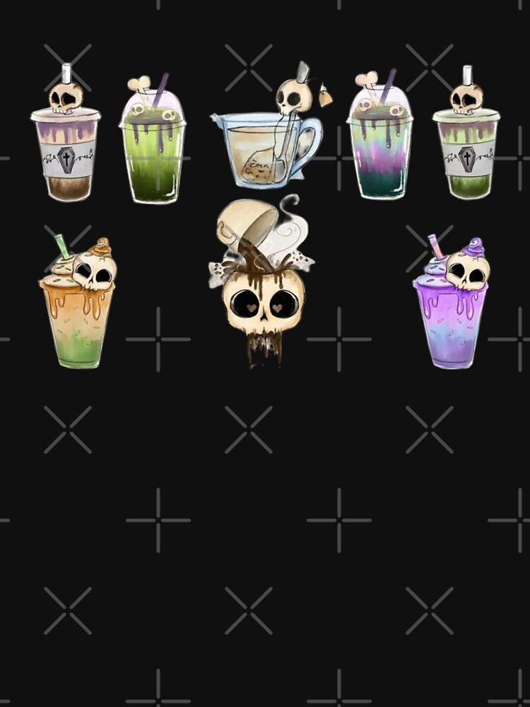 skull and coffee shirt, skeleton drink coffee sweatshirt, skeleton hoodie, trendy coffee lover shirt, funny... (Image 3)