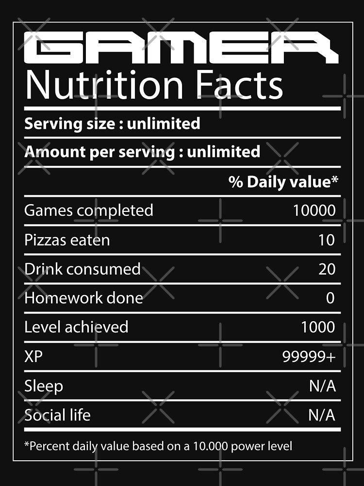 Gamer Nutrition Facts by ZINE07 T-Shirts, Hoodie, Sweatshirt | BlankRebels.com (Image 3)