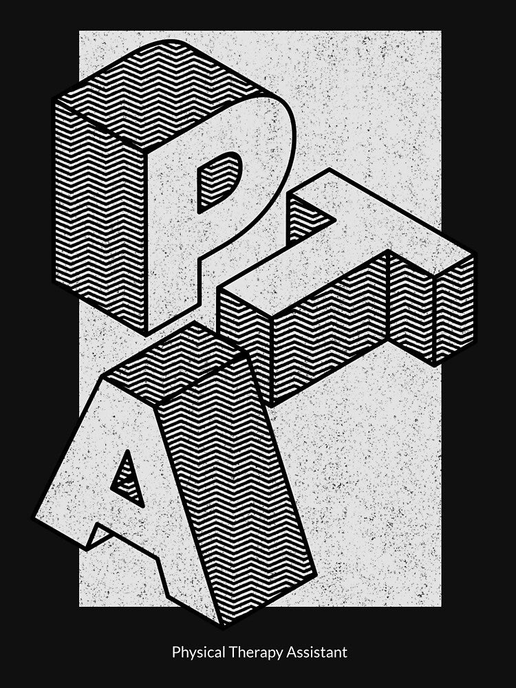 PTA Physical Therapy Assistant Geometric Letters Graphic Tee by FreshMedThreads Hoodie, Sweatshirt (Image 3)