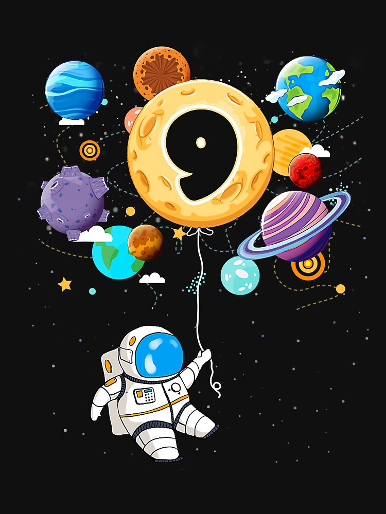 Astronaut 9th Birthday 9 Years Old Birthday by shannange T-Shirts, Hoodie, Sweatshirt | BlankRebels.com (Image 3)