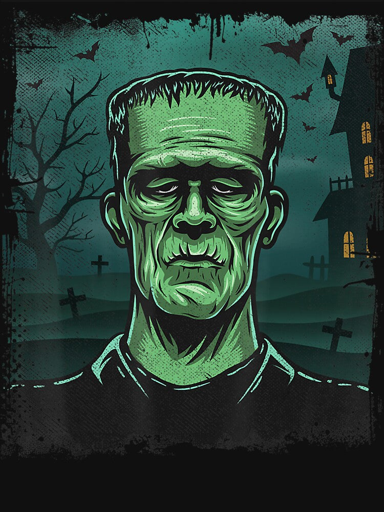 Halloween Monster Horror Movie Frankenstein Monster T-Shirt by ebonyvve8mattie