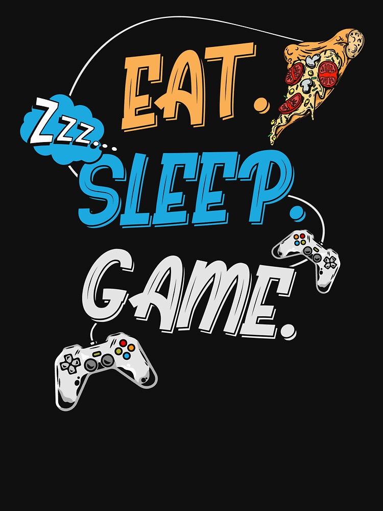 Funny Gamer Shirt - Eat Sleep Game by SunsetGloww Hoodie, Sweatshirt | BlankRebels.com (Image 3)
