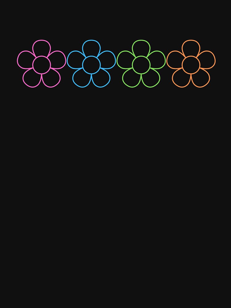 Neon Retro Colorful Flowers by 0606PM T-Shirts, Hoodie, Sweatshirt | BlankRebels.com (Image 3)