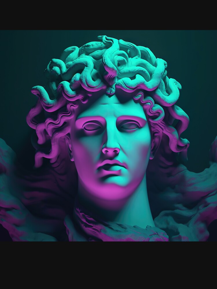 Medusa's Neon Embrace: Vaporwave Vipers in Synthwave by Mullet Monkey T-Shirts, Hoodie, Sweatshirt (Image 3)