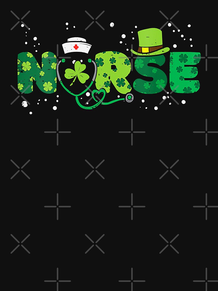 Irish Nurse Stethoscope Scrub St Patricks Day Nurses Women by GardNewerd T-Shirts, Hoodie, Sweatshirt (Image 3)