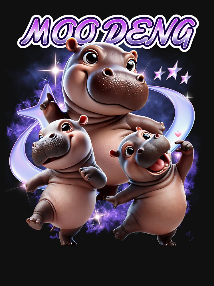 Moo Deng PNG | Baby hippo |Cute hippo | vintage 90s by Mimoshi ⭐⭐⭐⭐⭐ T-Shirts, Hoodie, Sweatshirt | BlankRebels.com (Image 3)