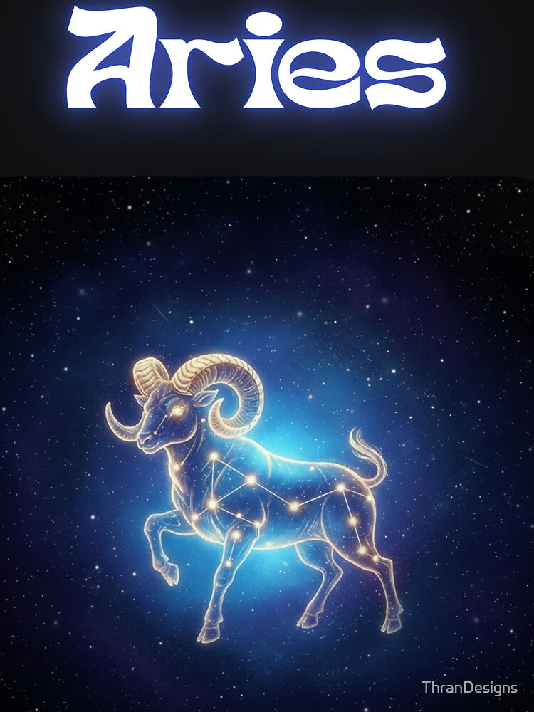 Aries Zodiac – Neon Cosmic Ram (AR Enhanced) by ThranDesigns T-Shirts, Hoodie, Sweatshirt | BlankRebels.com (Image 3)