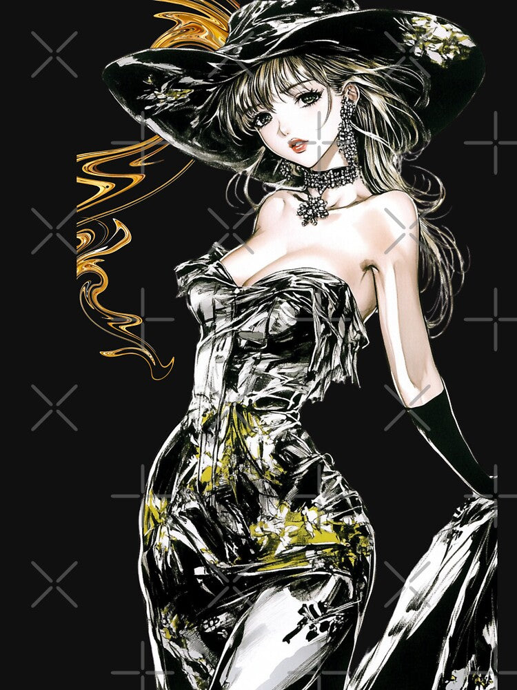 Elegant Manga Woman in Glamorous Black and Gold by Cris888 T-Shirts, Hoodie, Sweatshirt | BlankRebels.com (Image 3)