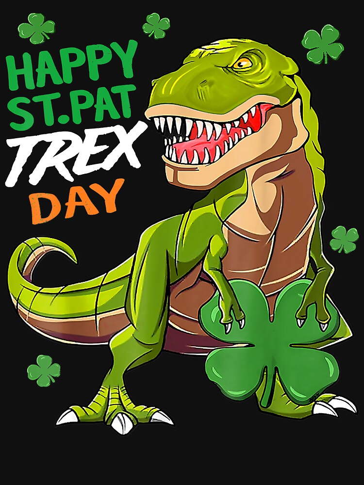 Happy St Pat T-Rex Day Shirt Dinosaur St Patrick's Day by AaronWeedo Hoodie, Sweatshirt | BlankRebels.com (Image 3)