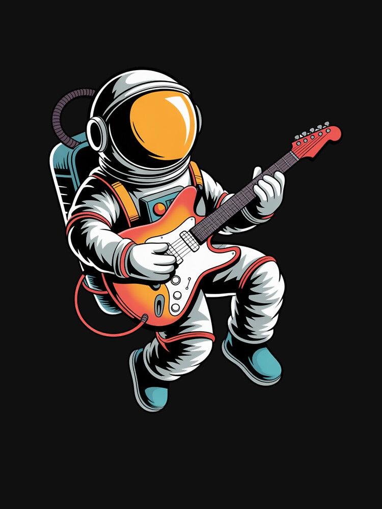 Guitar Hero Astronaut – Futuristic Space Rock Music Design by ColorSplash123 T-Shirts, Hoodie, Sweatshirt (Image 3)