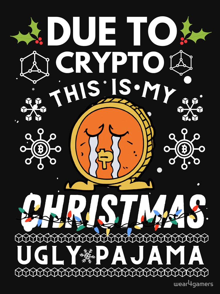 due to inflation this is my ugly bitcoin christmas sweater - bitcoin ugly crypto sweater pajama by wear4gamers... (Image 2)
