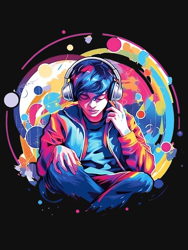 Music Explosion, Dynamic Sound Wave Art Print T-Shirt, Audio Lover Fashion by cbr-kev Hoodie, Sweatshirt (Image 3)