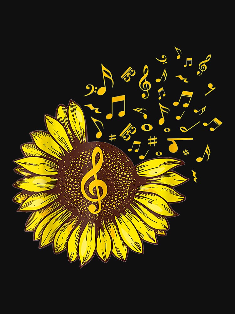 Sunflower Music Note Music Lover by coraclr T-Shirts, Hoodie, Sweatshirt | BlankRebels.com (Image 3)