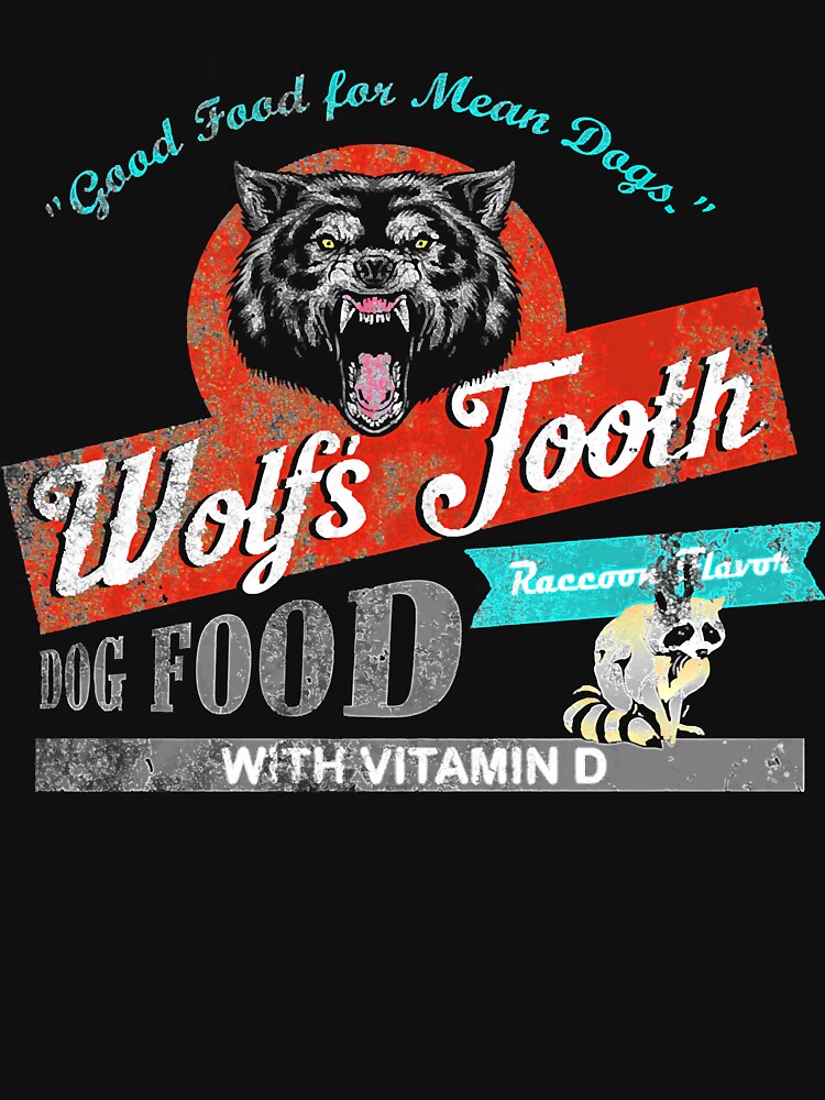 Wolfs Tooth Dog Food, Distressed T-Shirts O-Neck Classic by KristineWilli Hoodie, Sweatshirt | BlankRebels.com (Image 3)