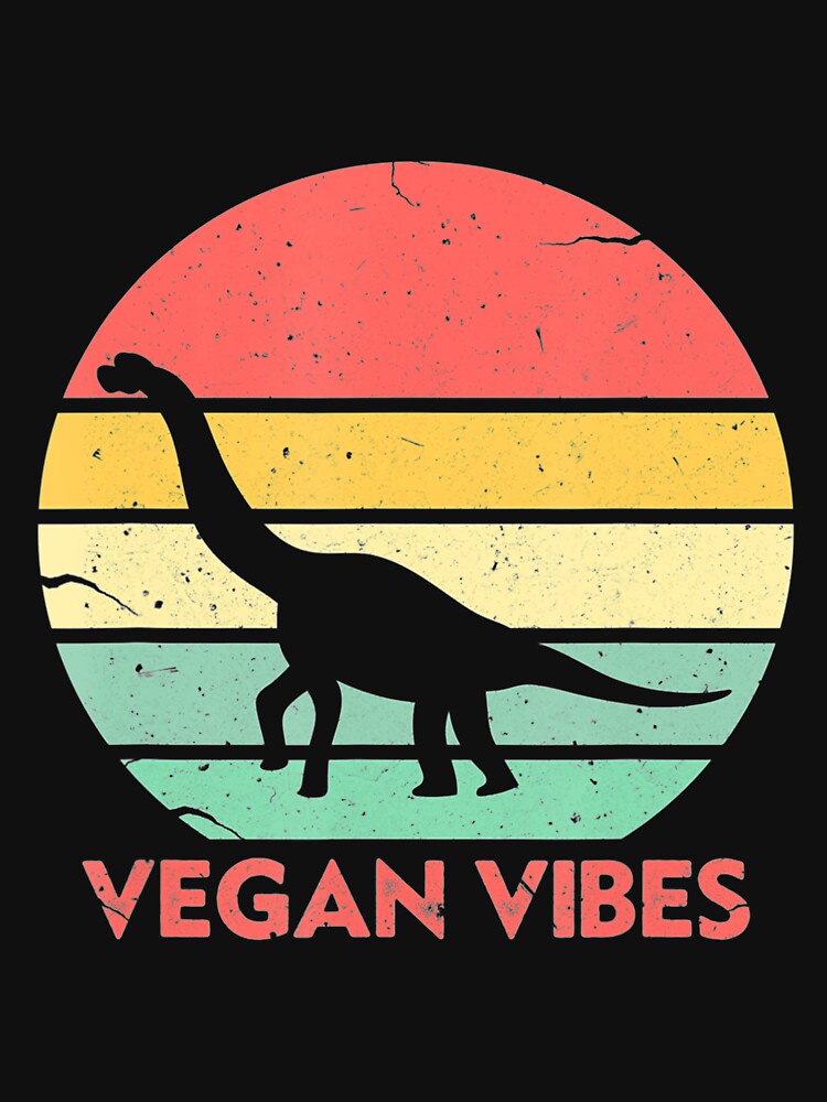 Vegan Vibes Vegan Vegetarian Retro Dinosaur by JeremiahGosling T-Shirts, Hoodie, Sweatshirt | BlankRebels.com (Image 3)