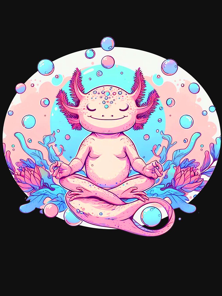 Cute colorful Axolotl doing yoga underwater by Mr Pyuku T-Shirts, Hoodie, Sweatshirt | BlankRebels.com (Image 3)