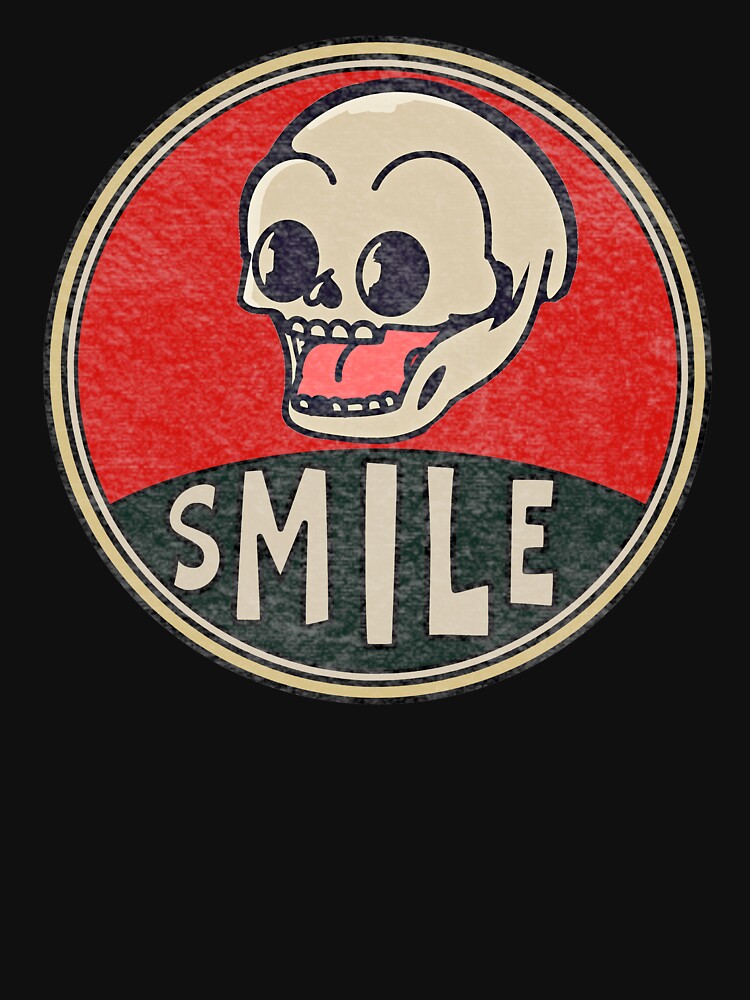 Vintage Smiling Skull Distressed Look by mrtraz T-Shirts, Hoodie, Sweatshirt | BlankRebels.com (Image 3)