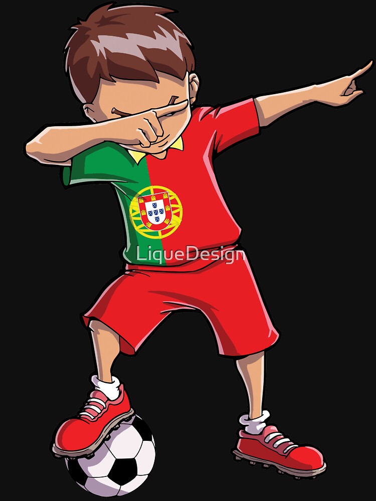 Dabbing Soccer T shirt for Boys Portugal Portuguese Football by LiqueGifts