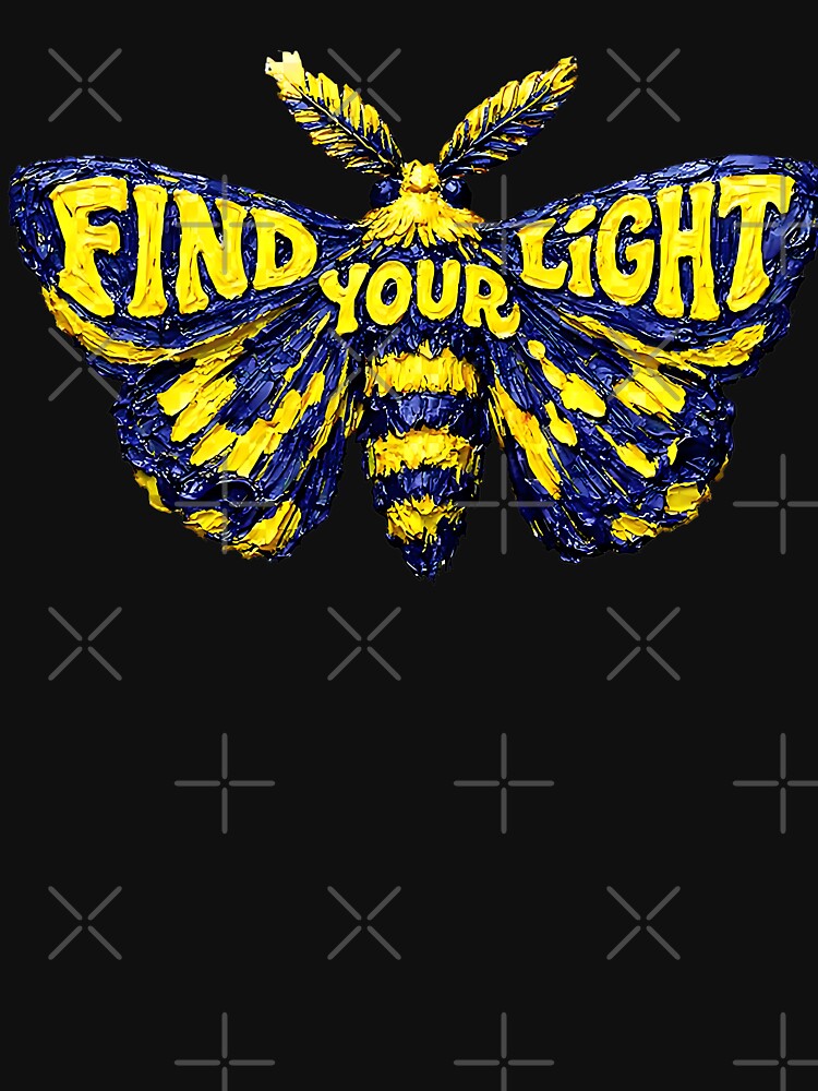Find Your Light Ornate Moth - Navy Blue 3D Impasto Art by LSphere Art T-Shirts, Hoodie, Sweatshirt (Image 3)