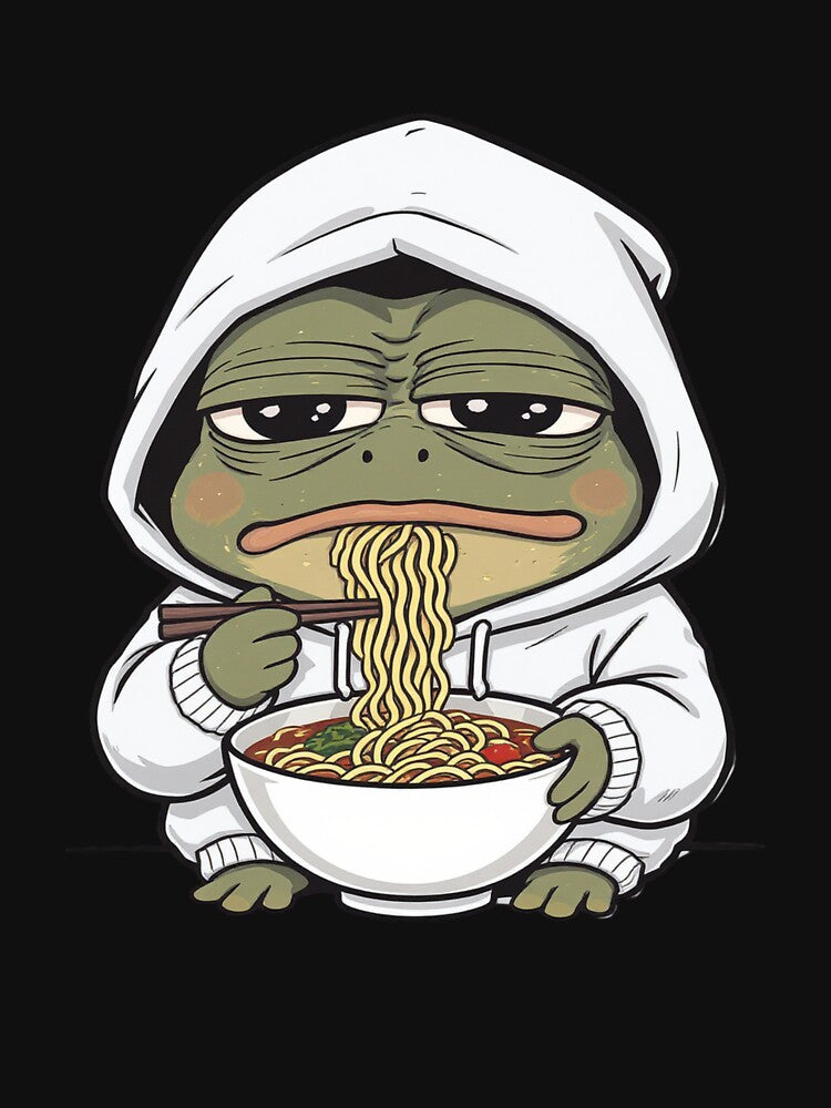 Emotionless Ramen Frog | Funny Chibi Frog Dry Humor Cartoon by ColorSplash123 T-Shirts, Hoodie, Sweatshirt (Image 3)