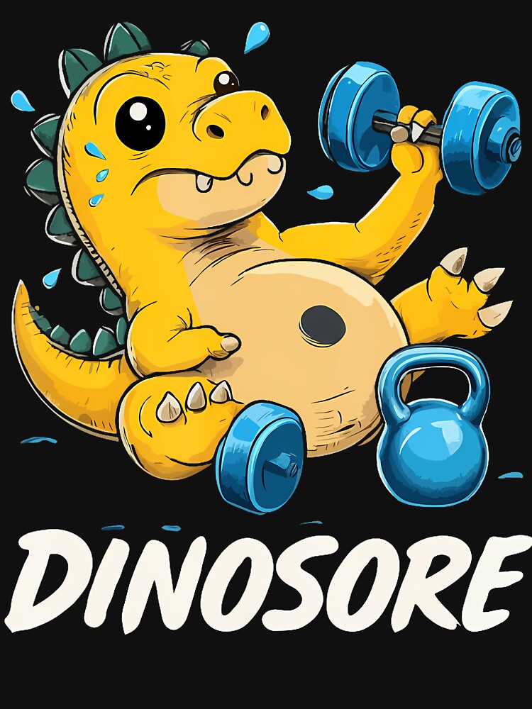 Funny Cute Dinosaur Workout Gym Fitness Weightlifting by PeggyBeverly T-Shirts, Hoodie, Sweatshirt (Image 3)