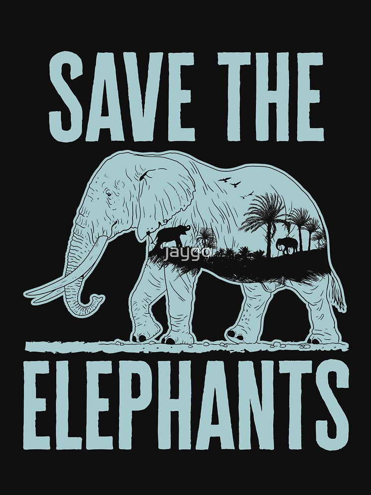 Save the Elephants Edo Aesthetic Elephant Lover by jaygo T-Shirts, Hoodie, Sweatshirt | BlankRebels.com (Image 3)