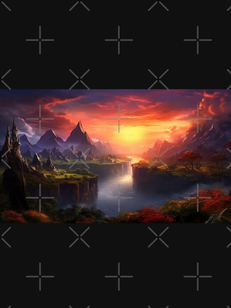 Fantasy Landscape - Realm of Ravengorge by Fantasy Masterpiece T-Shirts, Hoodie, Sweatshirt | BlankRebels.com (Image 3)