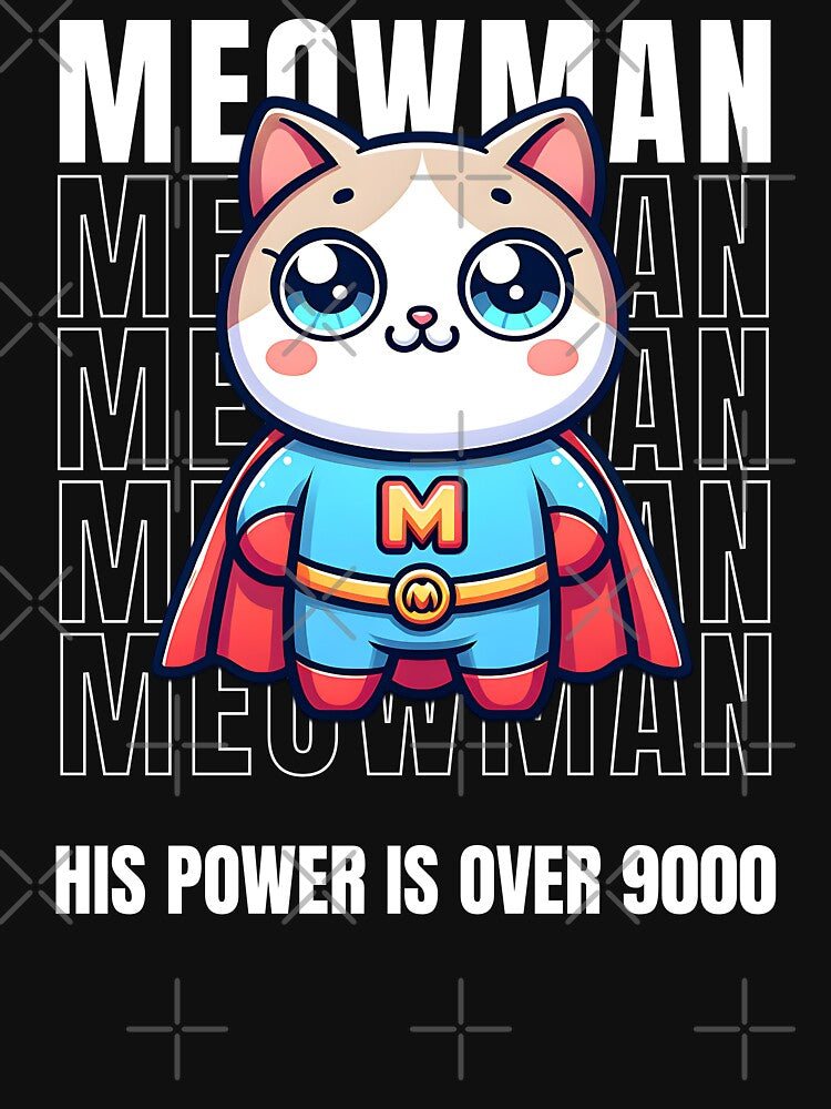 Meowman superhero cats graphics with a fighting power of over 9000 by KaitoArtDesigns