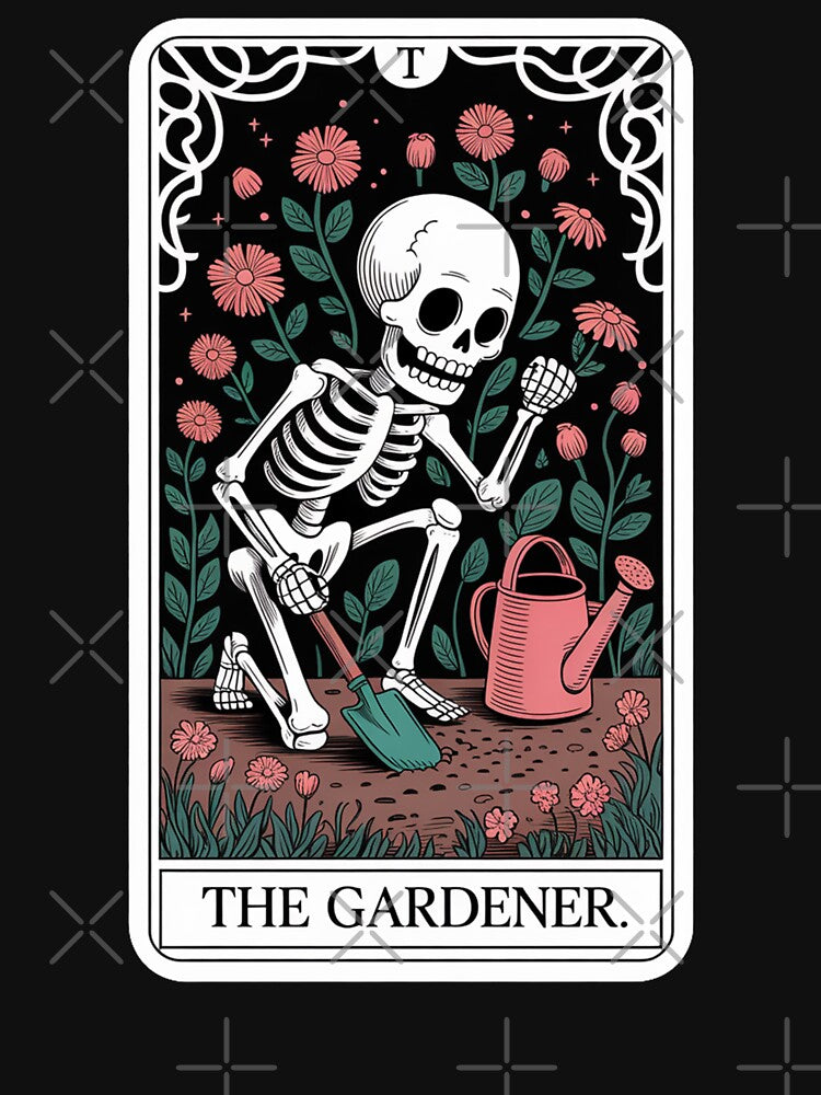 The Gardener Skeleton Watering Plants Tarot Card Design by Blok45 T-Shirts, Hoodie, Sweatshirt | BlankRebels.com (Image 3)