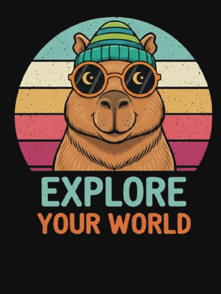Explore Your World – Retro Capybara Adventure by Dogandesighn T-Shirts, Hoodie, Sweatshirt | BlankRebels.com (Image 3)