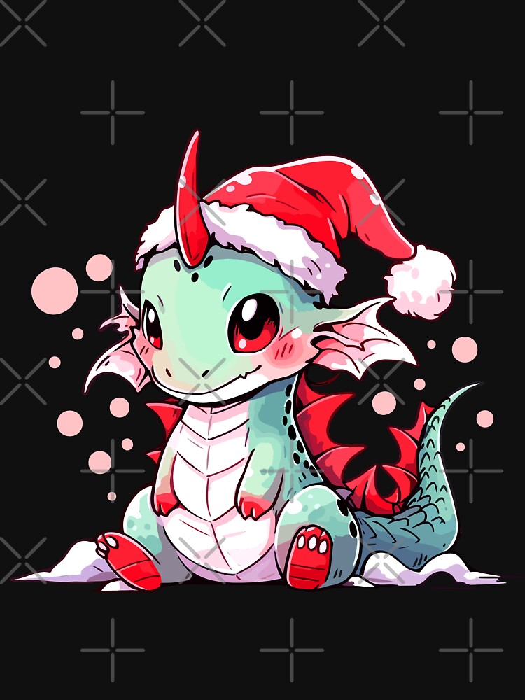 cute christmas dragon in santa hat by Niktarka T-Shirts, Hoodie, Sweatshirt | BlankRebels.com (Image 3)