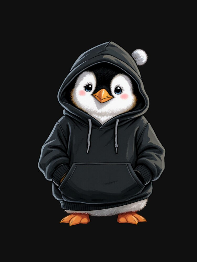 Penguin in Hoodie – “Too Cool for Christmas” | Trendy Gen-Z Penguin Design by ColorSplash123