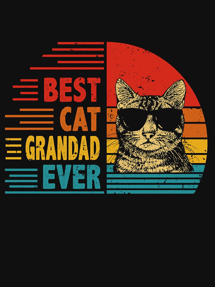 Vintage Retro Best Cat Grandad Ever Funny Cat Lover Father's Day Gift by EdwinaEmmanoiCo