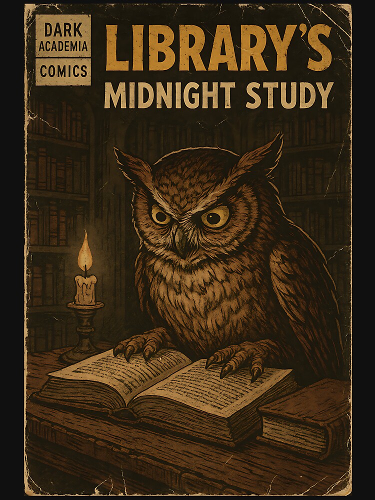 Gothic Dark Academia: Library's Midnight Study by bapupa T-Shirts, Hoodie, Sweatshirt | BlankRebels.com (Image 3)