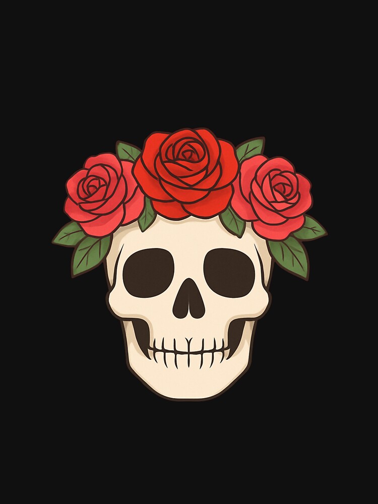 Rose Crown Skull – Front View Floral Skull Design by ColorSplash123 T-Shirts, Hoodie, Sweatshirt | BlankRebels.com (Image 3)