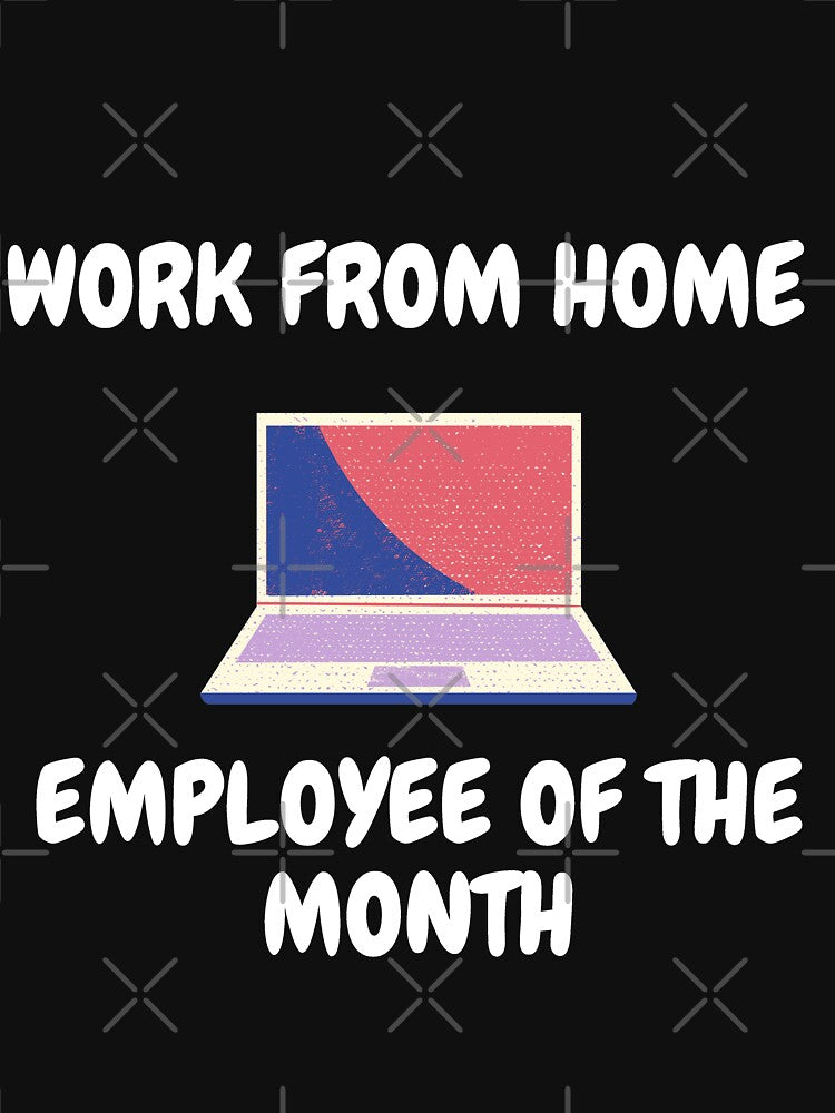 Work From Home Employee Of The Month Laptop Clipart In Black by LuckyKermit