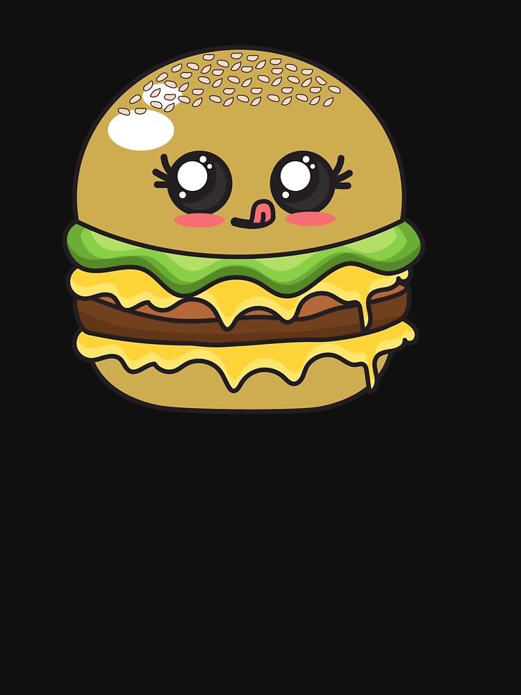 Cute Adorable Burger! Kawaii Food T-Shirts, Hoodie, Sweatshirt