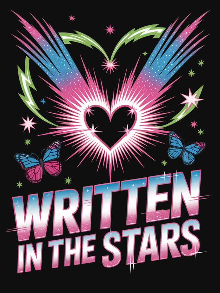 Written In The Stars Lightning Heart Butterfly Retro Valentine's Day by DarylWelsh2024 T-Shirts, Hoodie, Sweatshirt (Image 3)